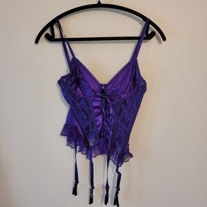 Seduction Wear By Cinema Etoile Vintage Purple Garter Ruffle Corset - S